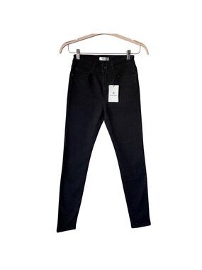 Anine Bing Tatum Black High-Rise Skinny Cigarette Jeans Womens Size 25 Cotton St